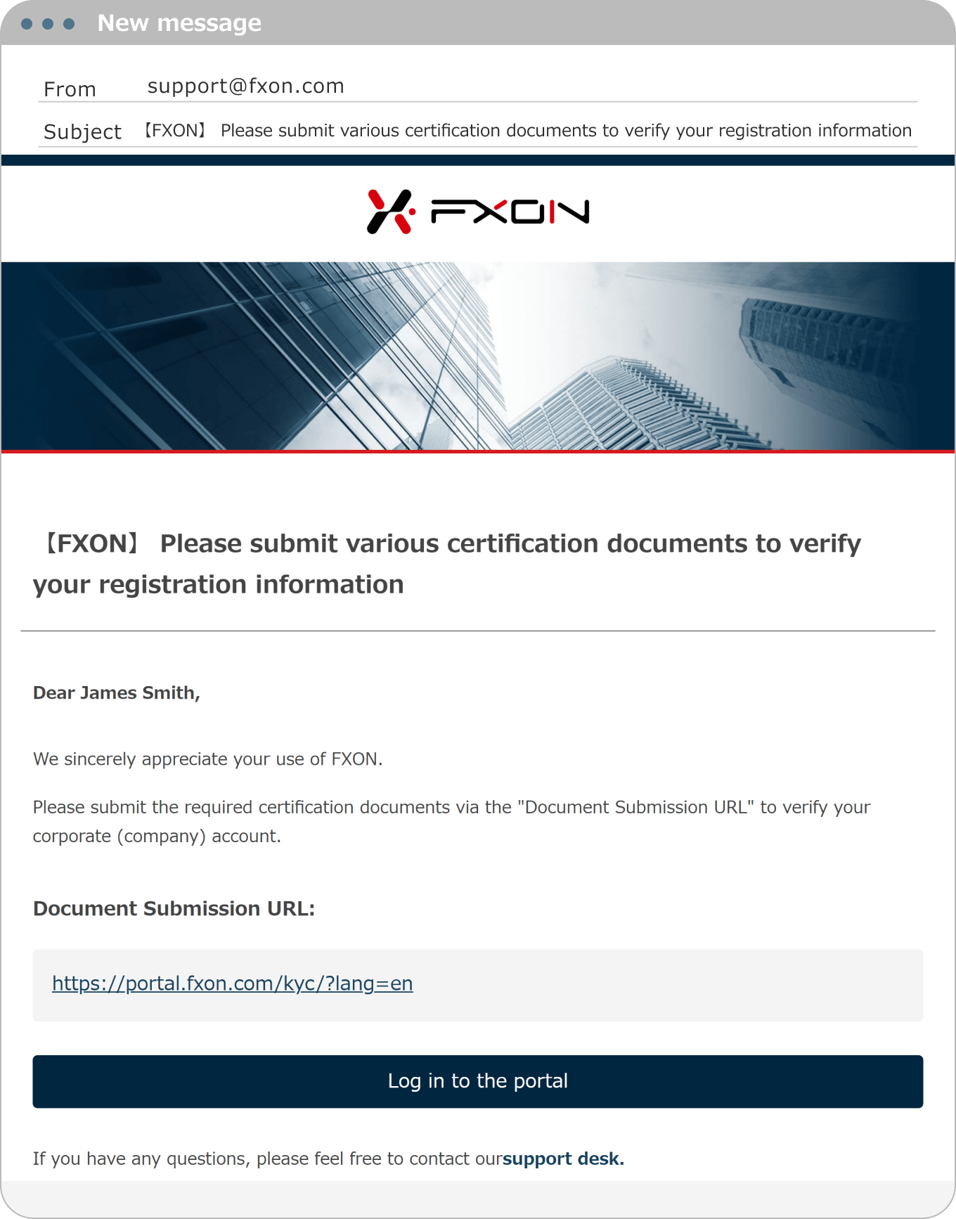 Registration email