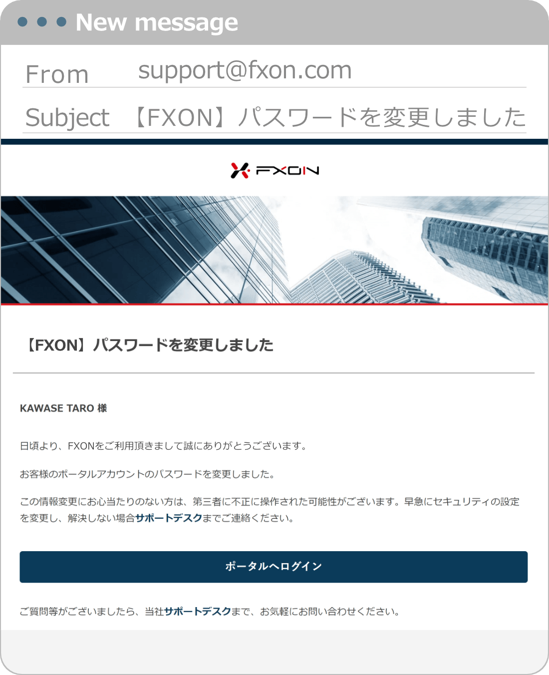 パスワード再設定完了通知