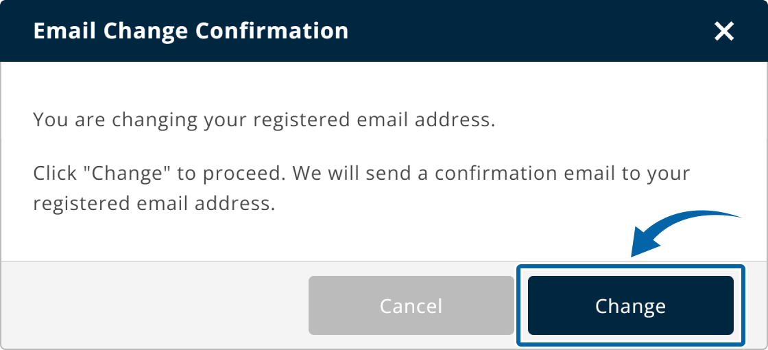 Email address change confirmation