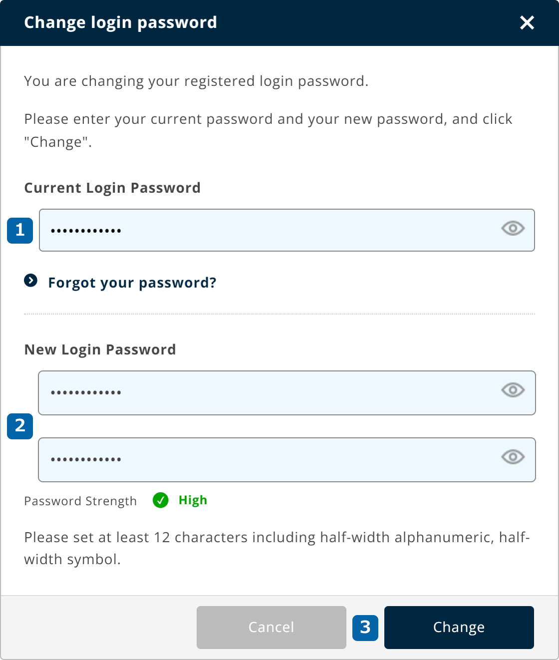 Enter new password (ii)