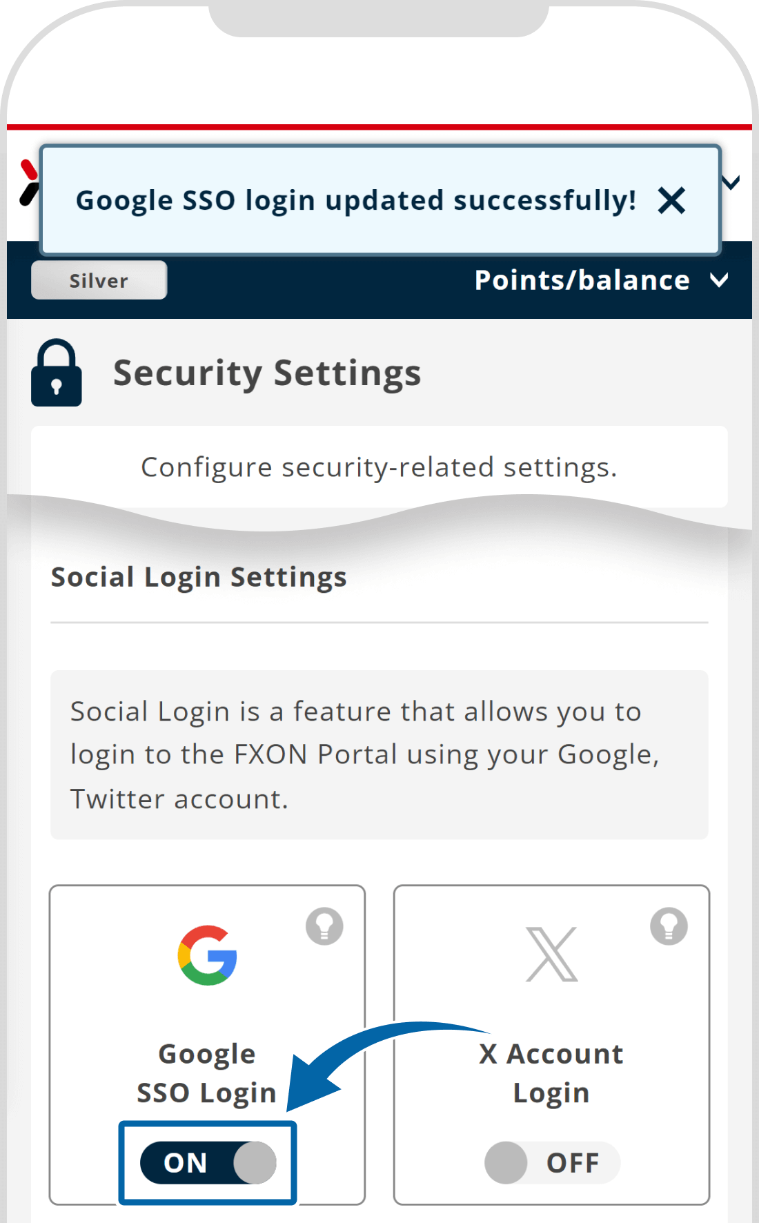 4. Social login settings updated