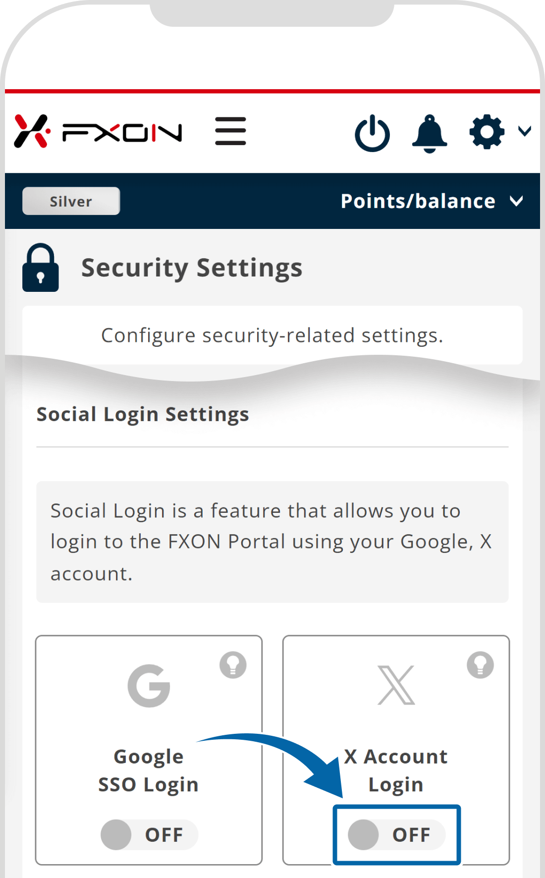 X Account login setup (i)