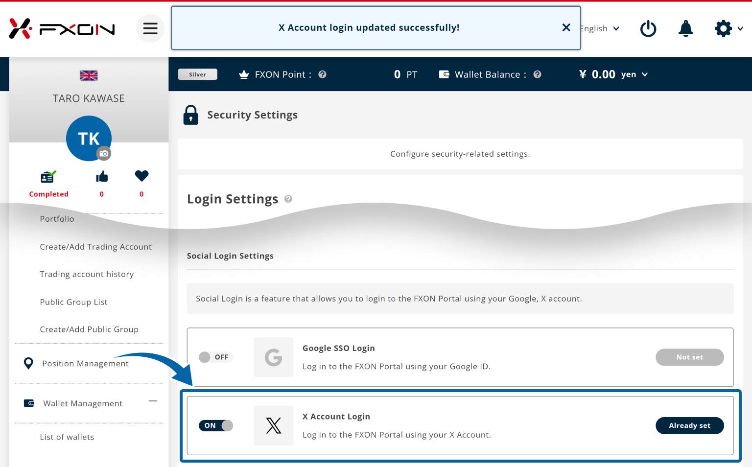 4. Social login settings updated