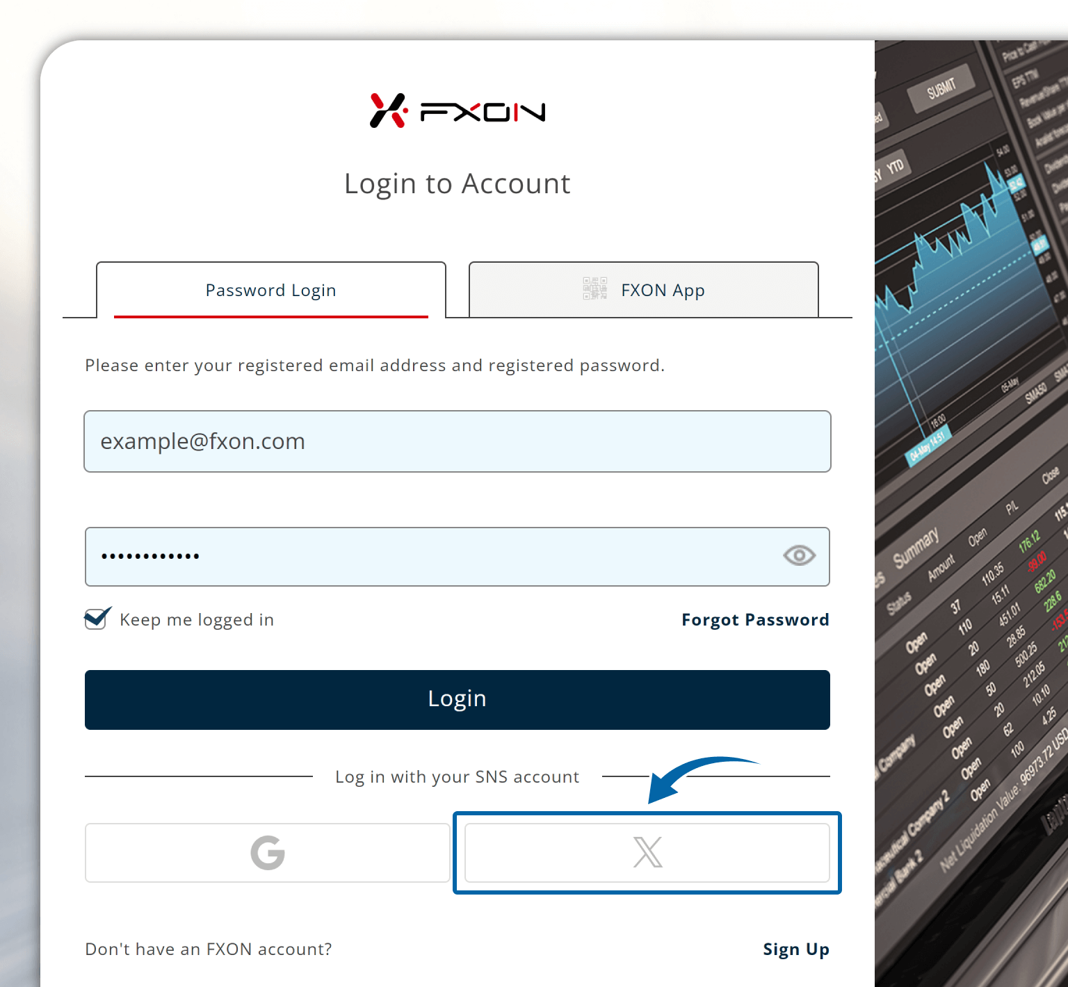 Login with X account