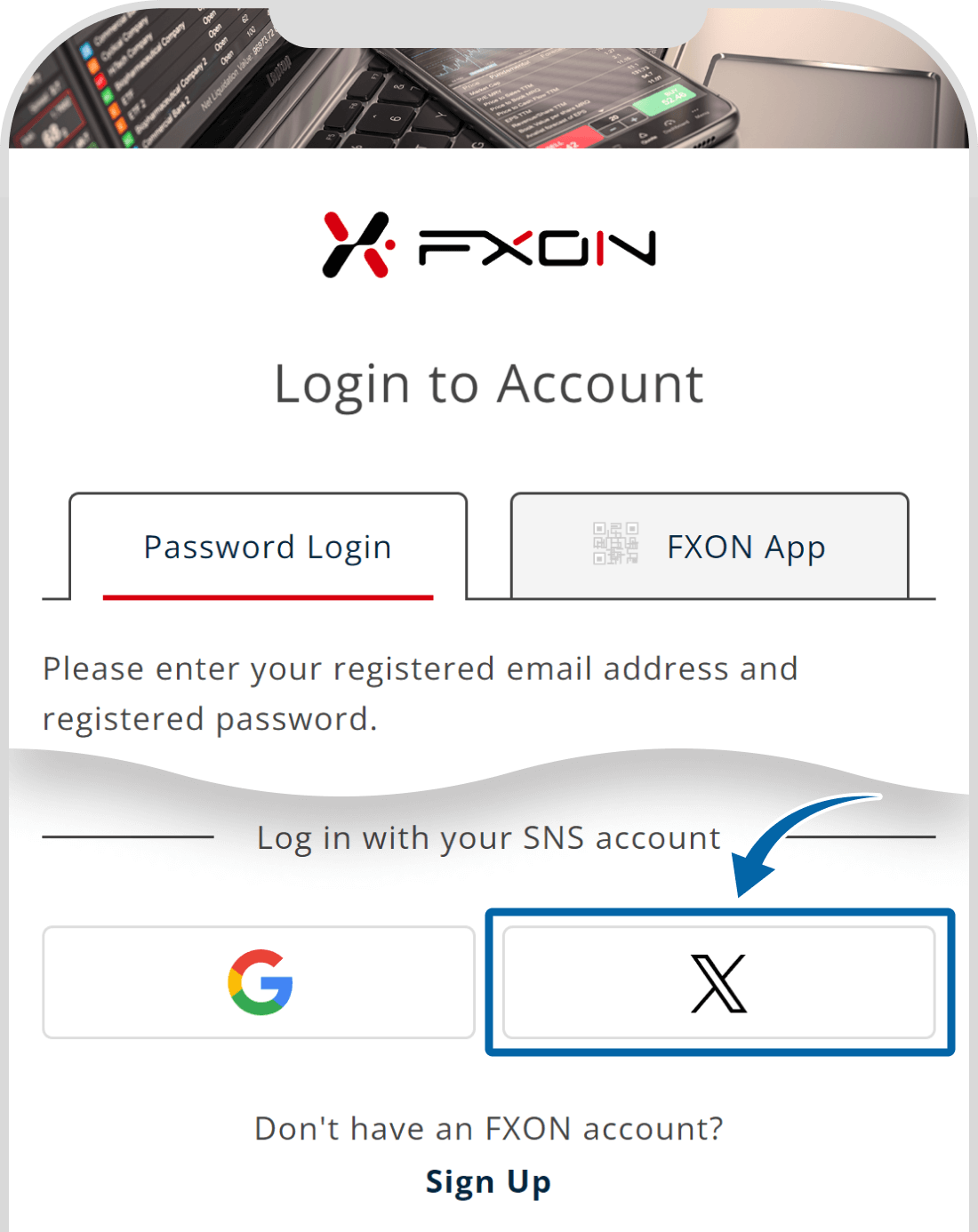 Login with X account