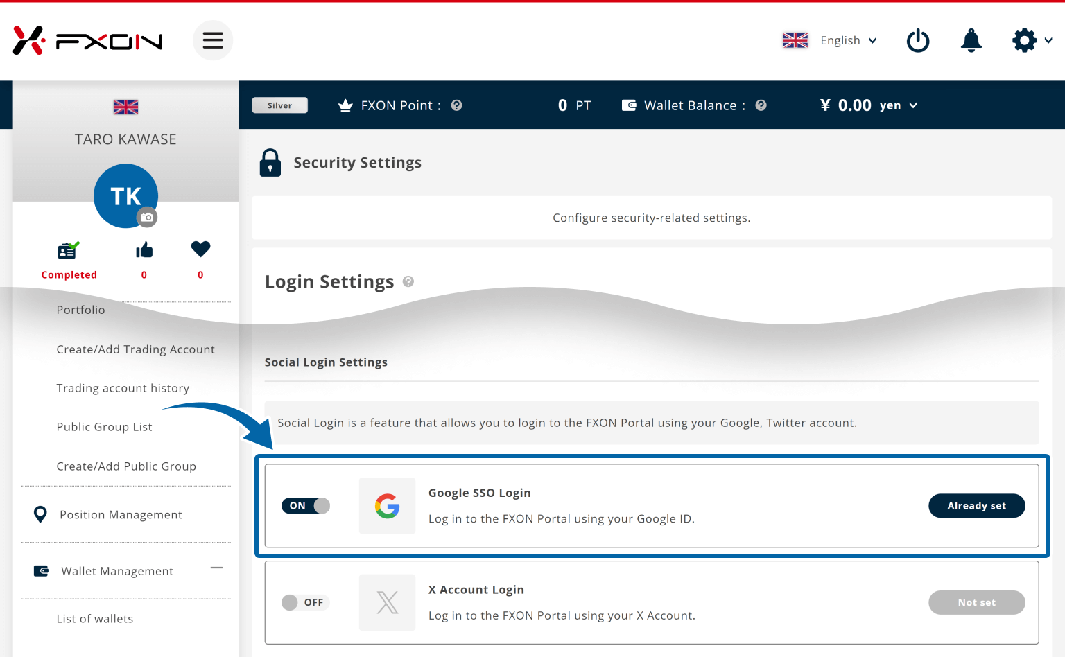 2. Disable social login (i)