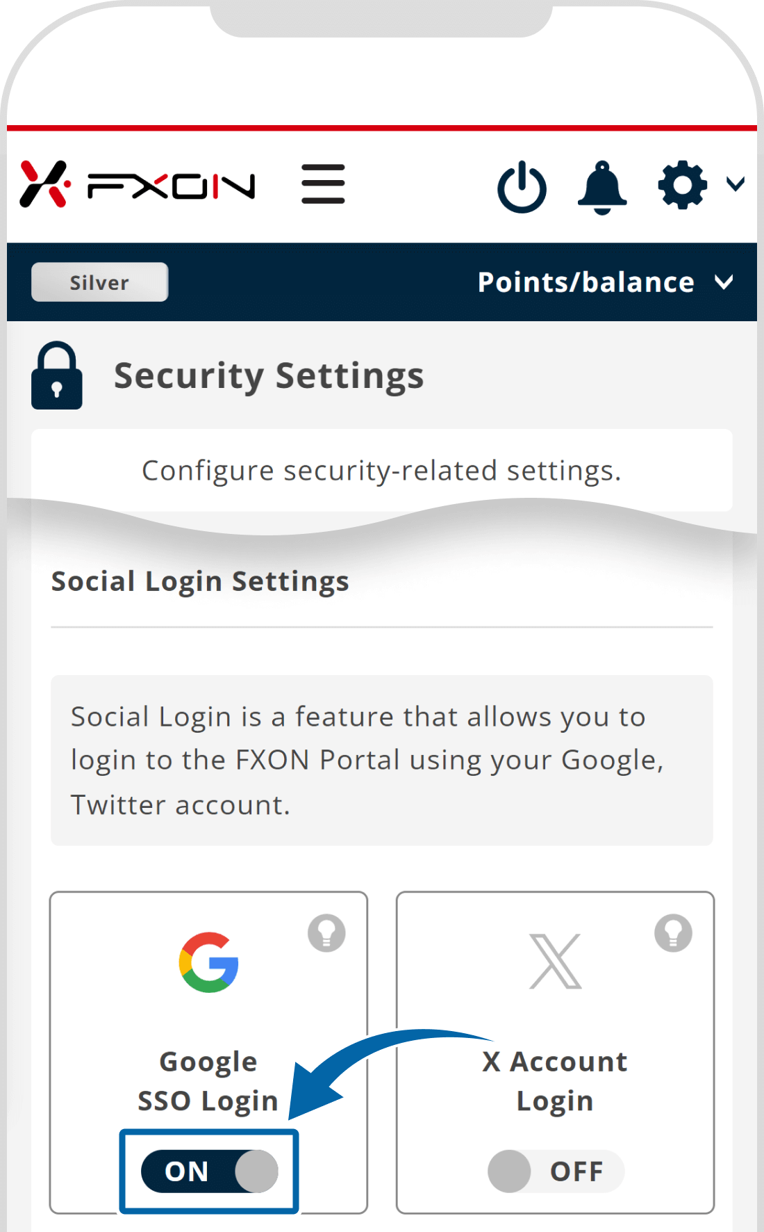 2. Disable social login (i)