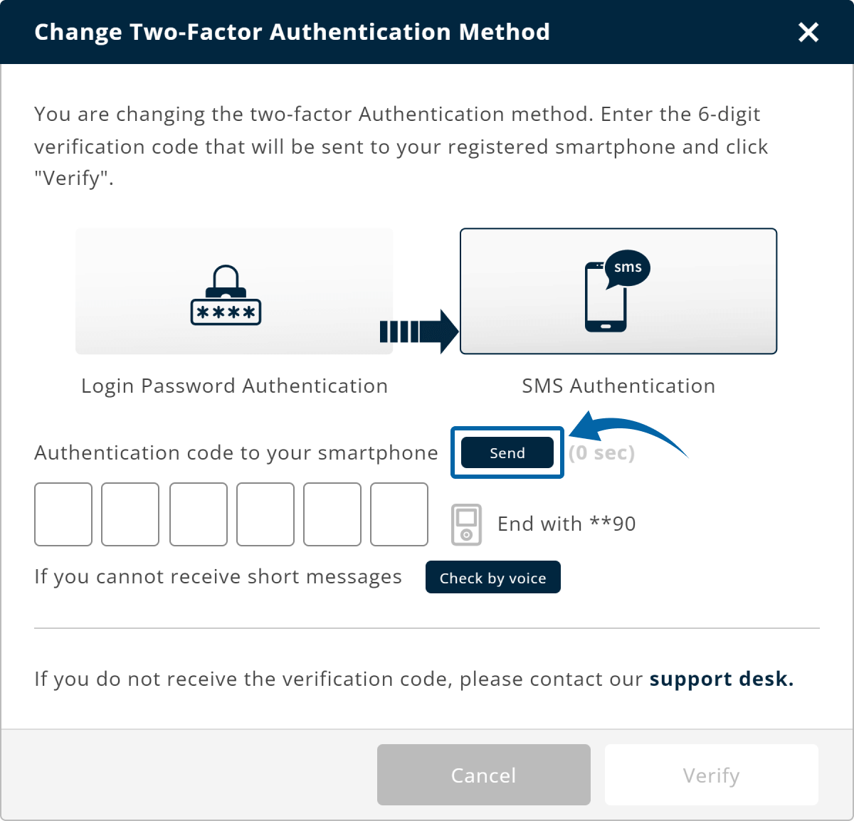 Choose Two-Factor authentication (ii)