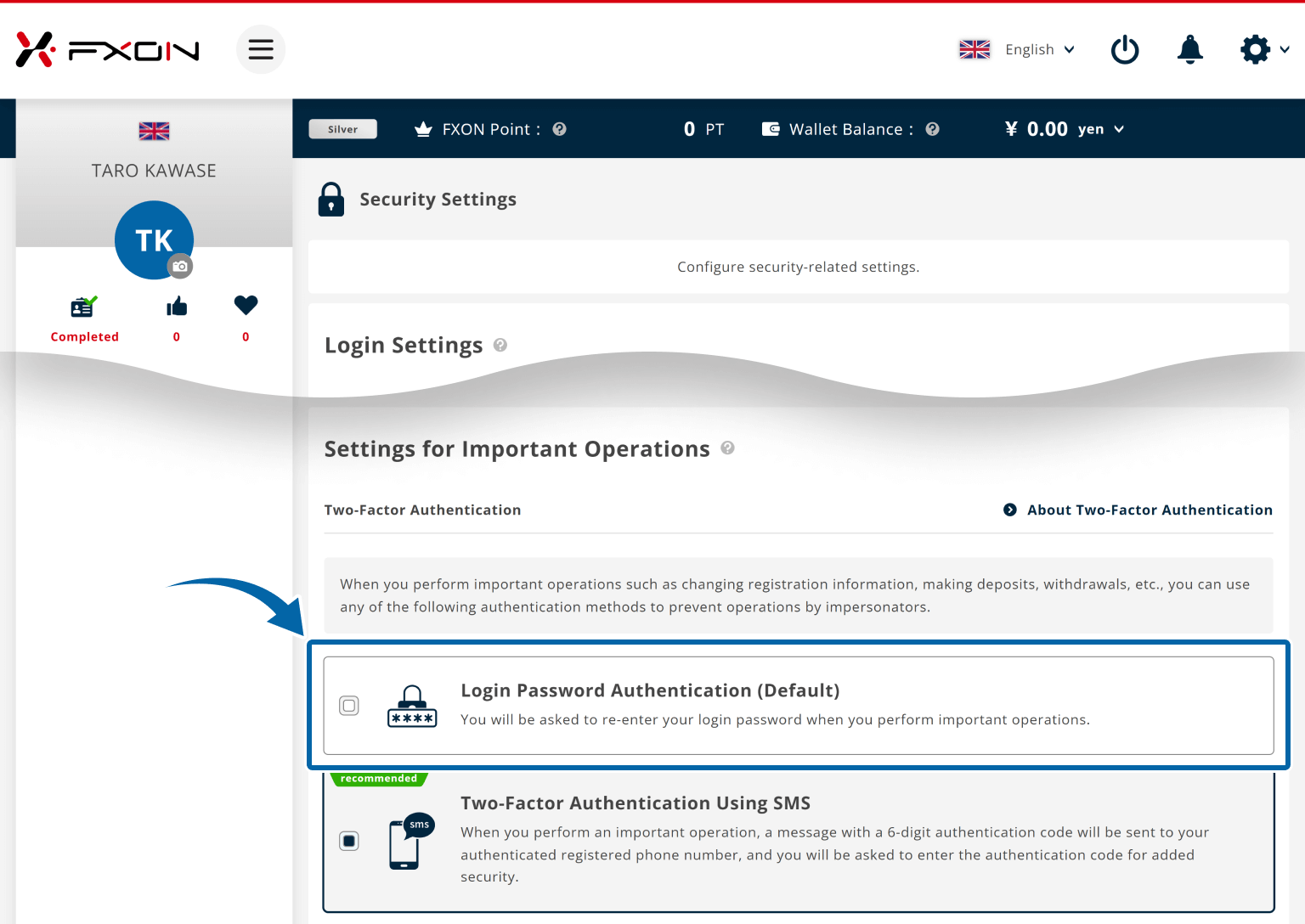 2. Choose Two-Factor authentication