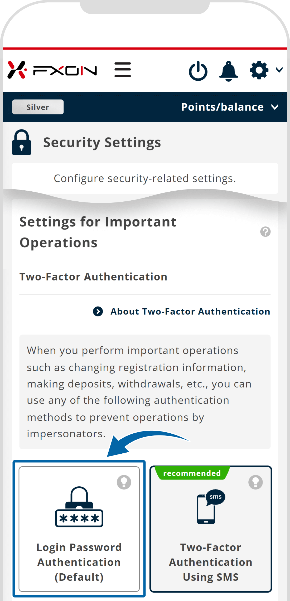 2. Choose Two-Factor authentication