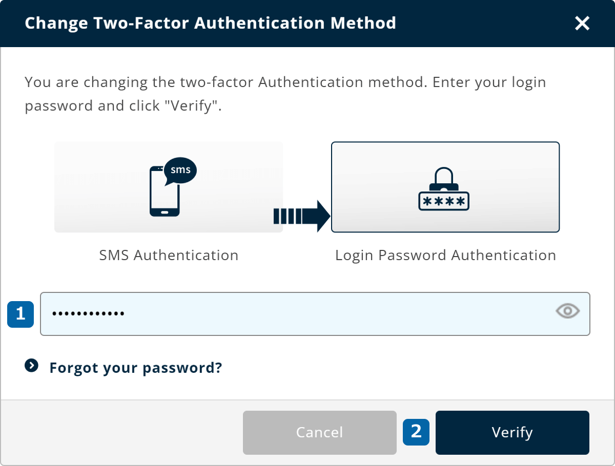 3. Enter your login password