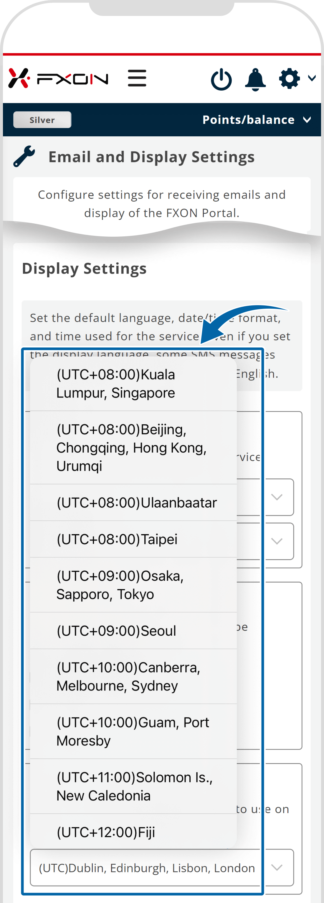 2. Select the Time Setting