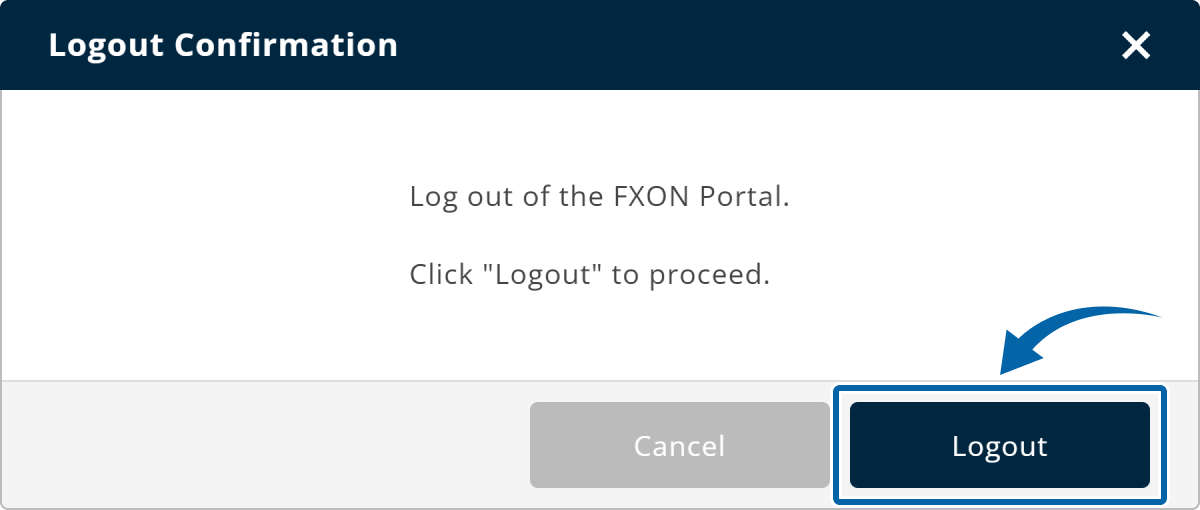 2. Log out of FXON Portal