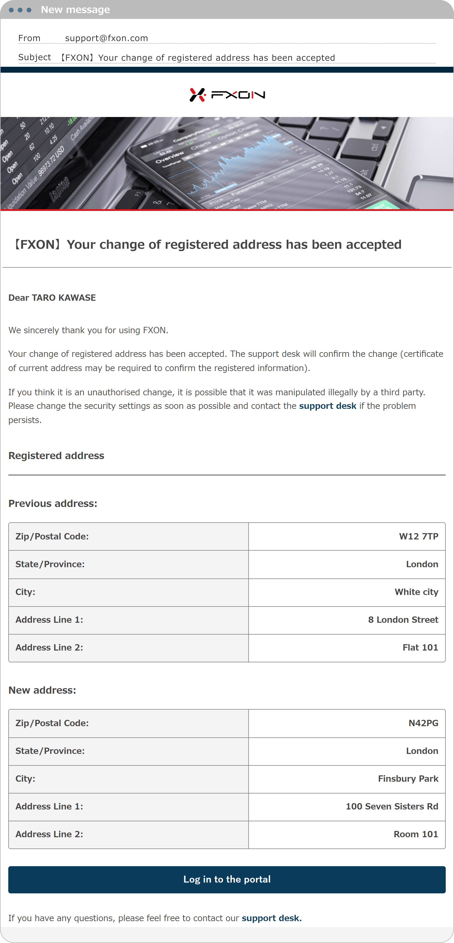 6. Registration email