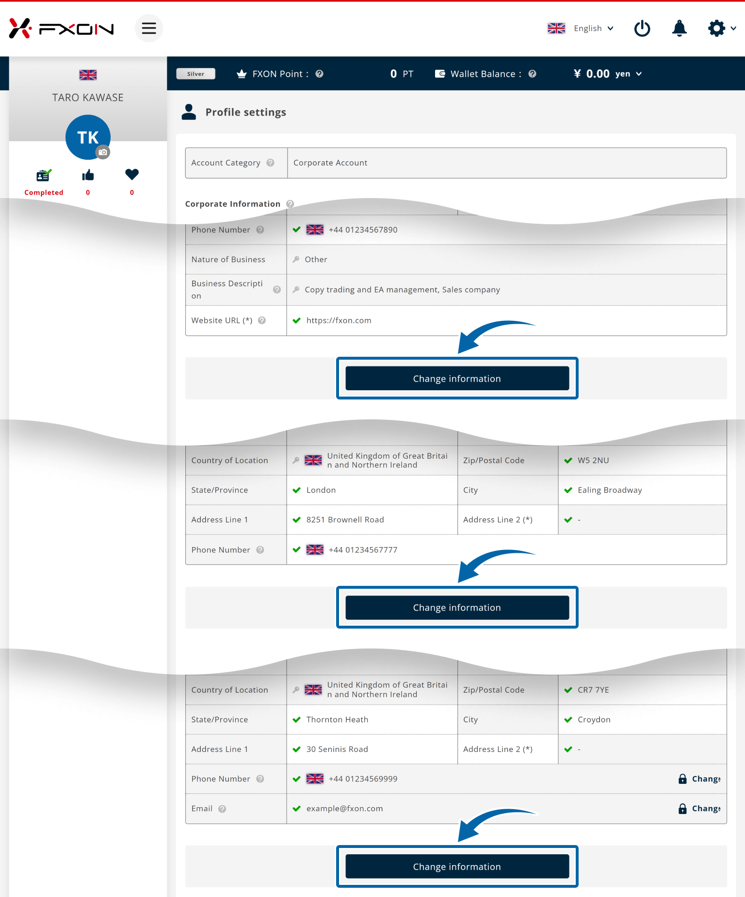 2. On Profile Settings