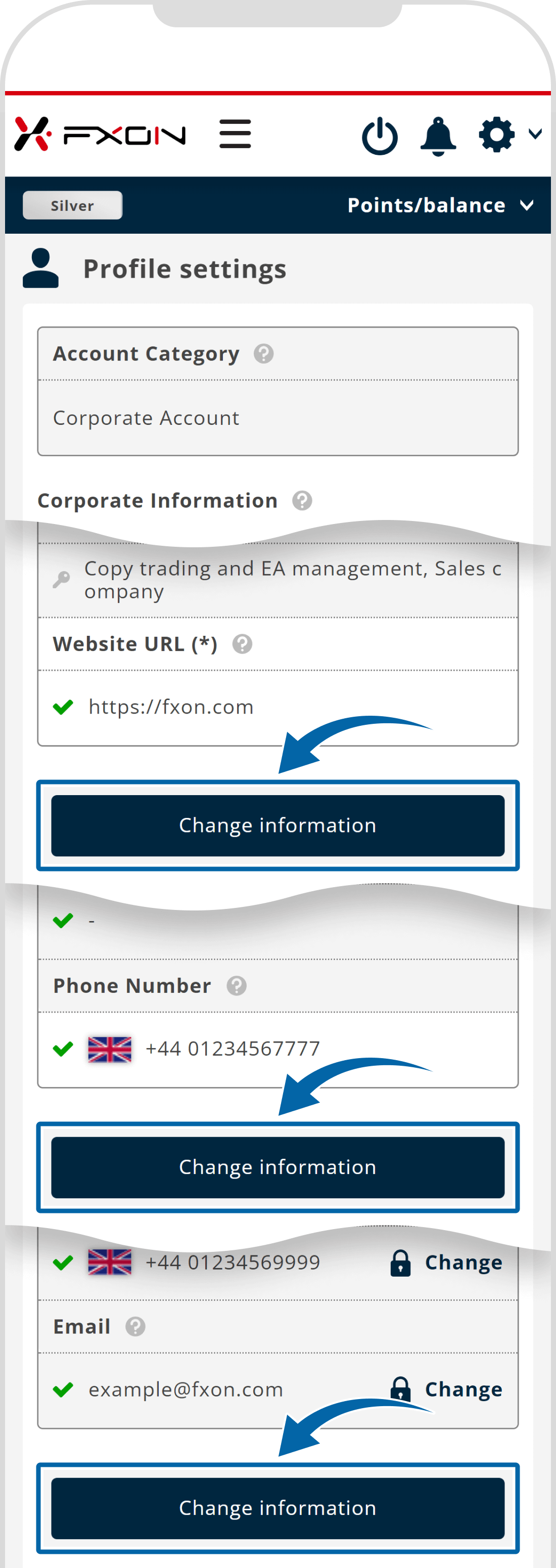 2. On Profile Settings