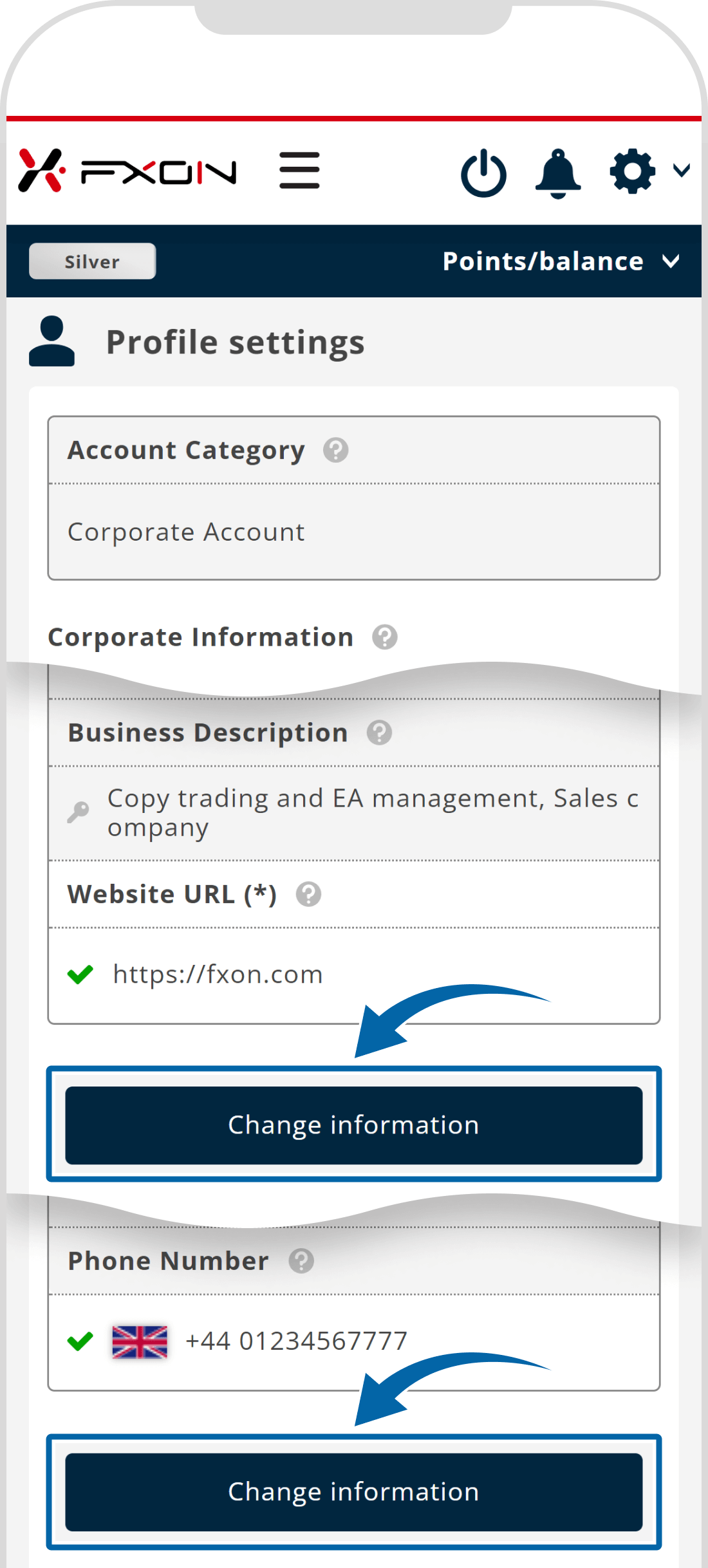 On Profile Settings