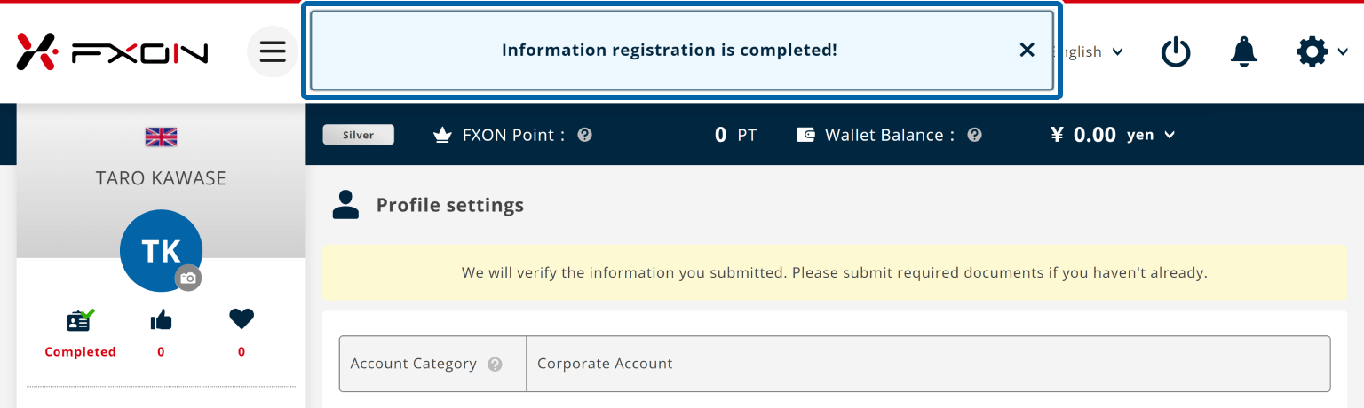 Registration of changes completed