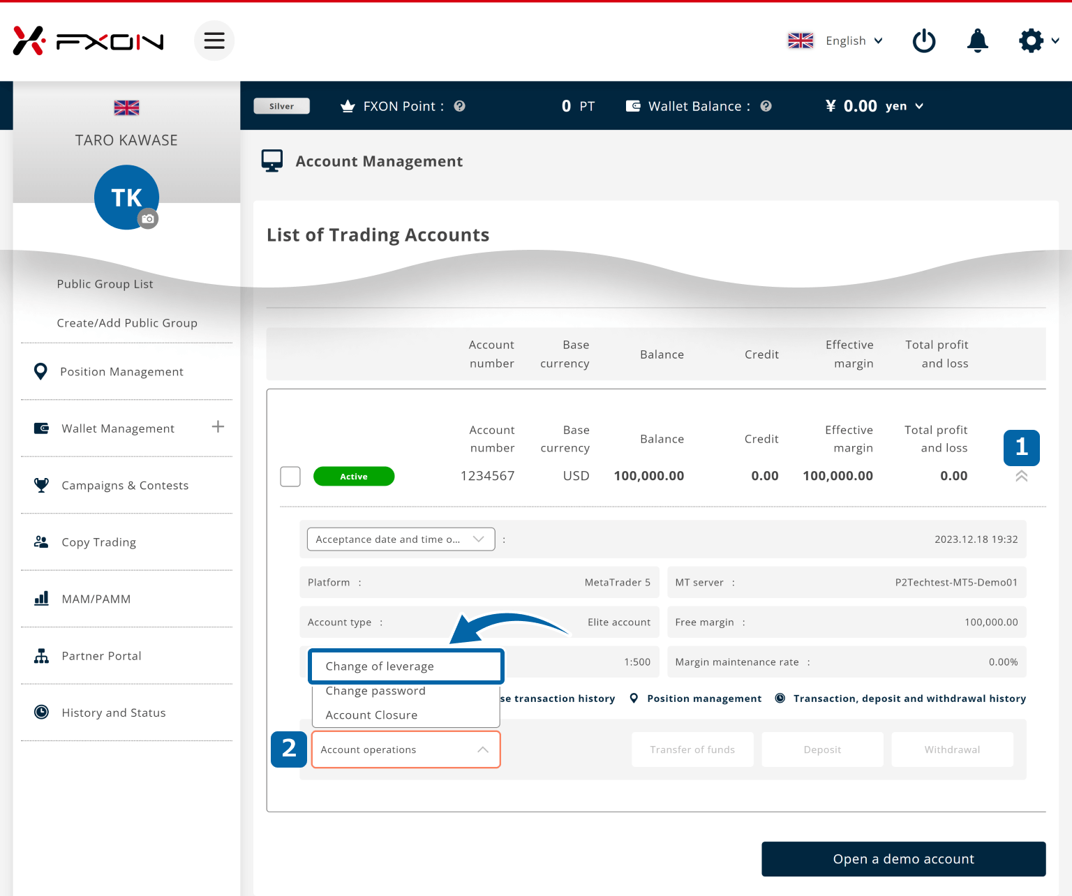 Change leverage (i)