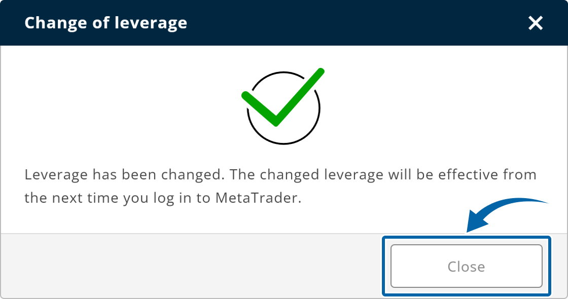 Leverage has been changed