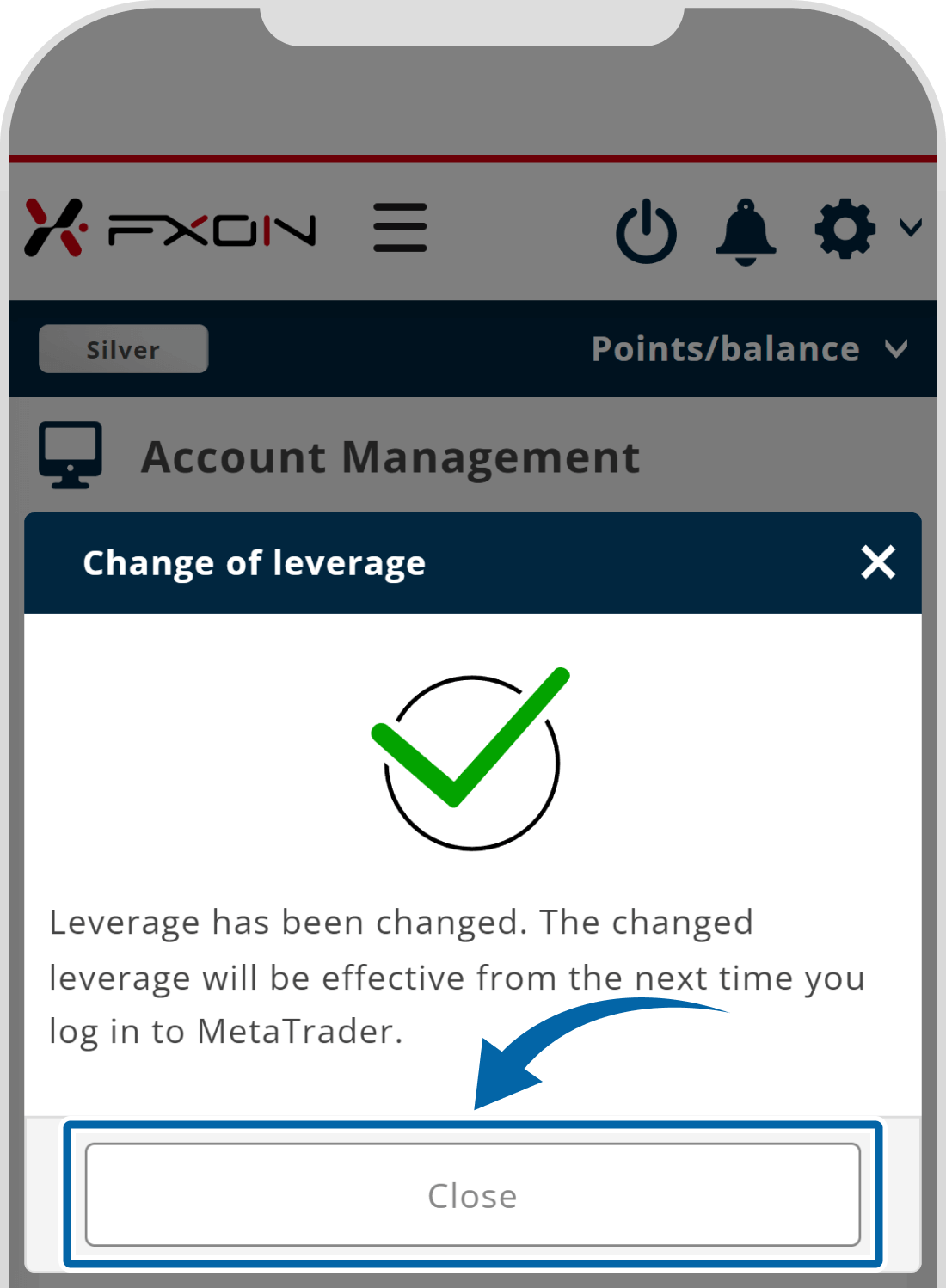 6. Leverage change notification