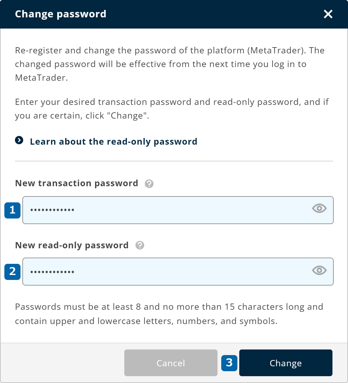 Password change (ii)