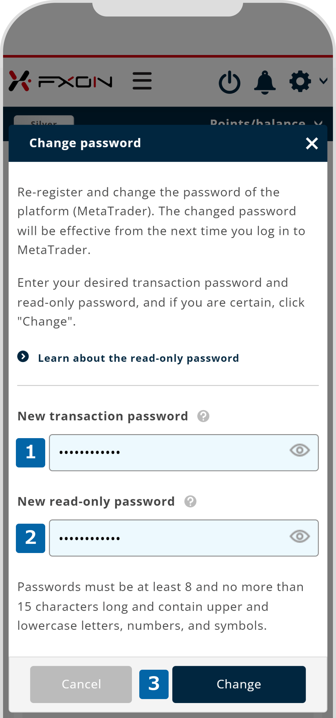 Password change (ii)