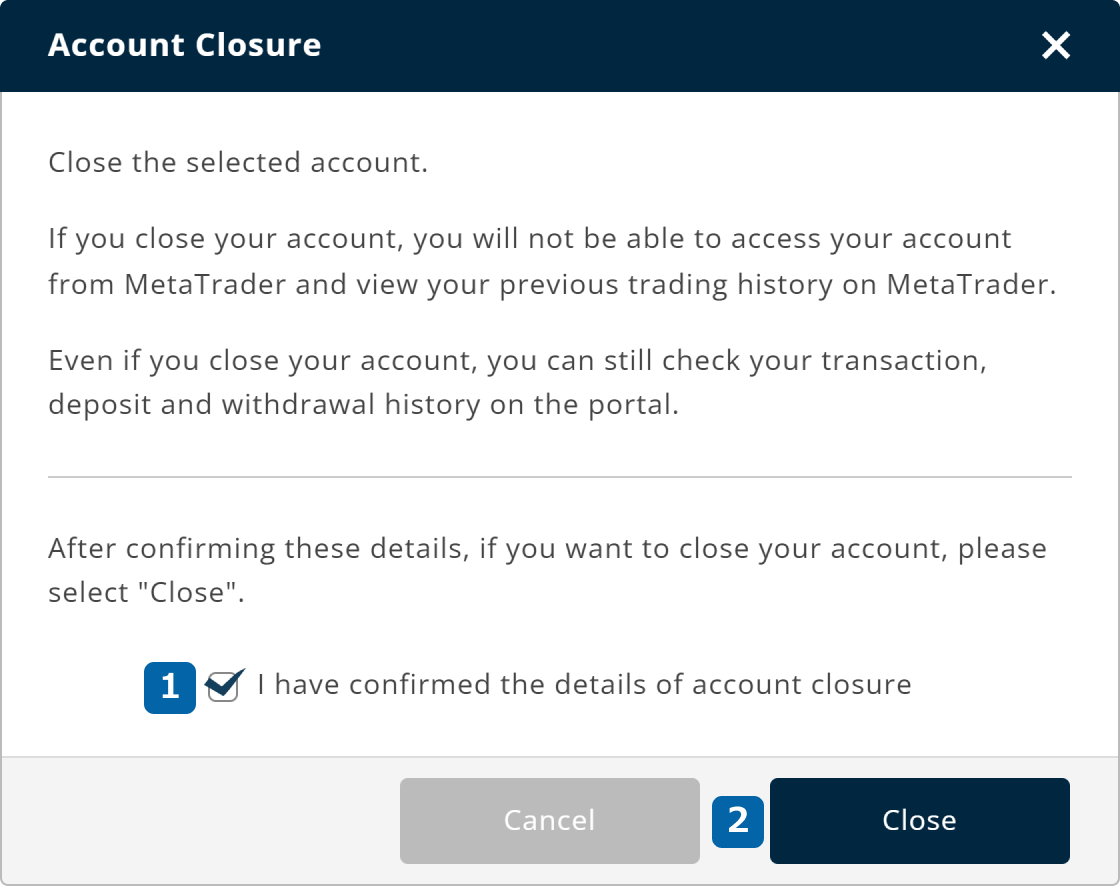 Close account (ii)