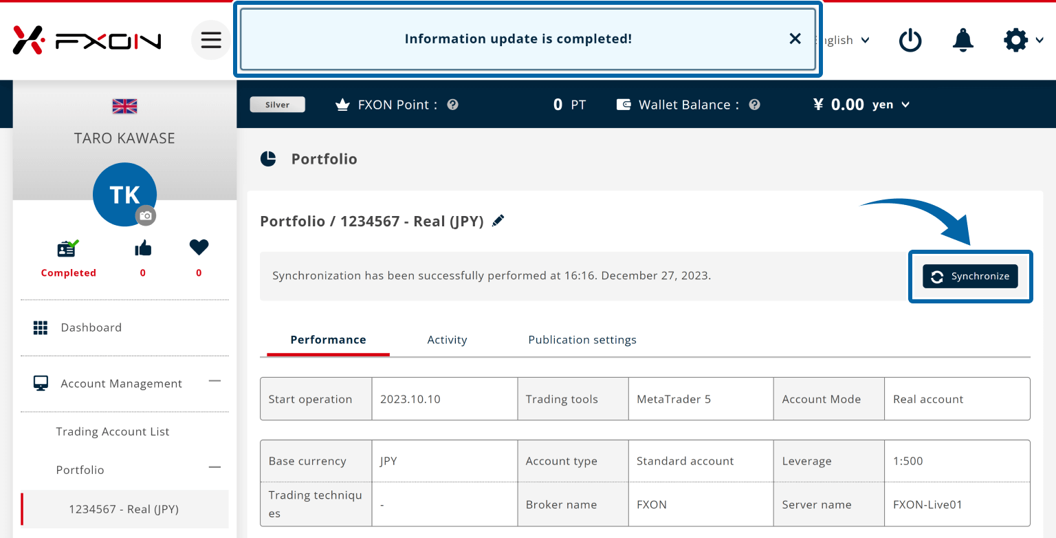 Portfolio settings