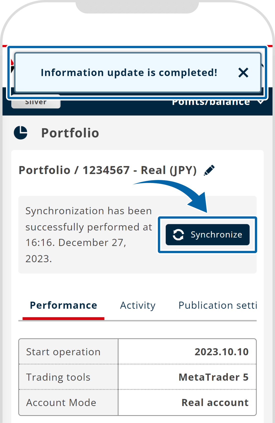 Portfolio settings