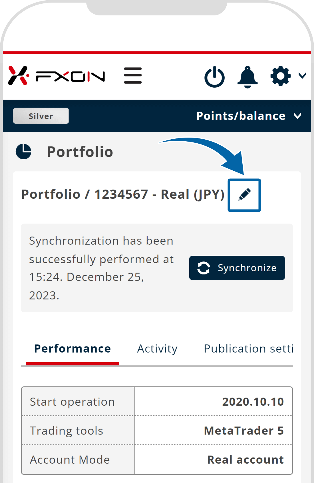 3. Change the portfolio name (i)