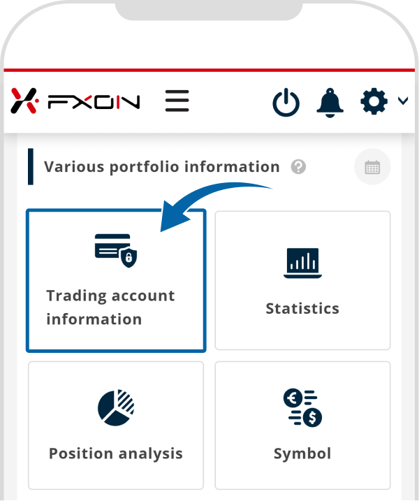 Tap "Trading account information"