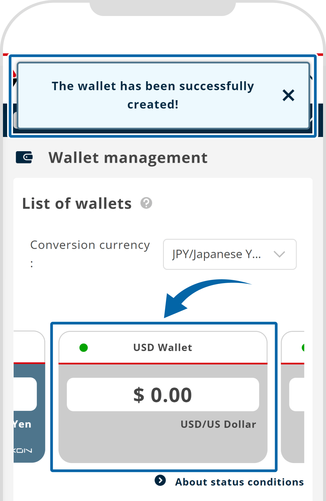 Wallet opening completed