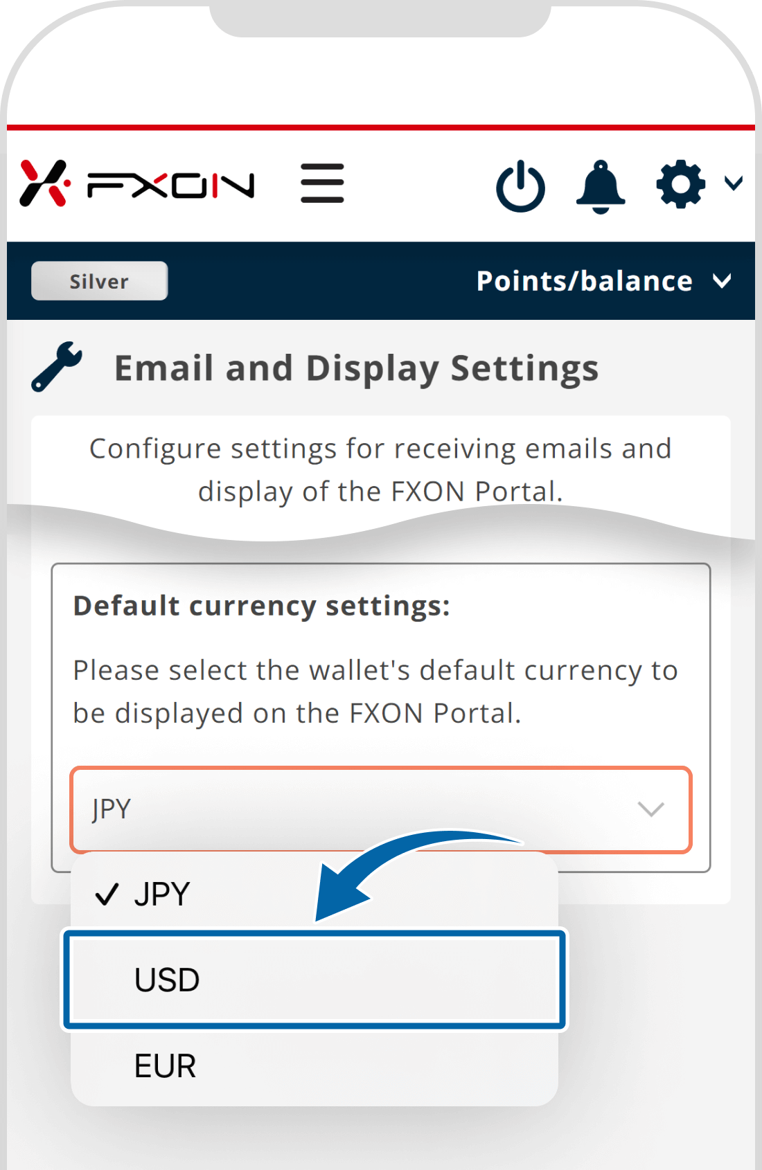 Change the default wallet