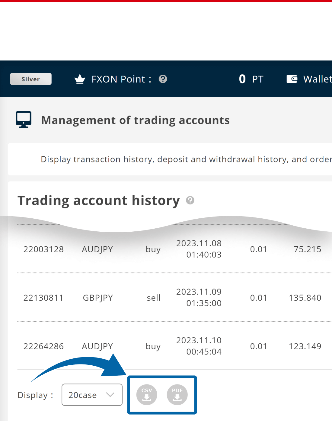 Download transaction history data (ii)