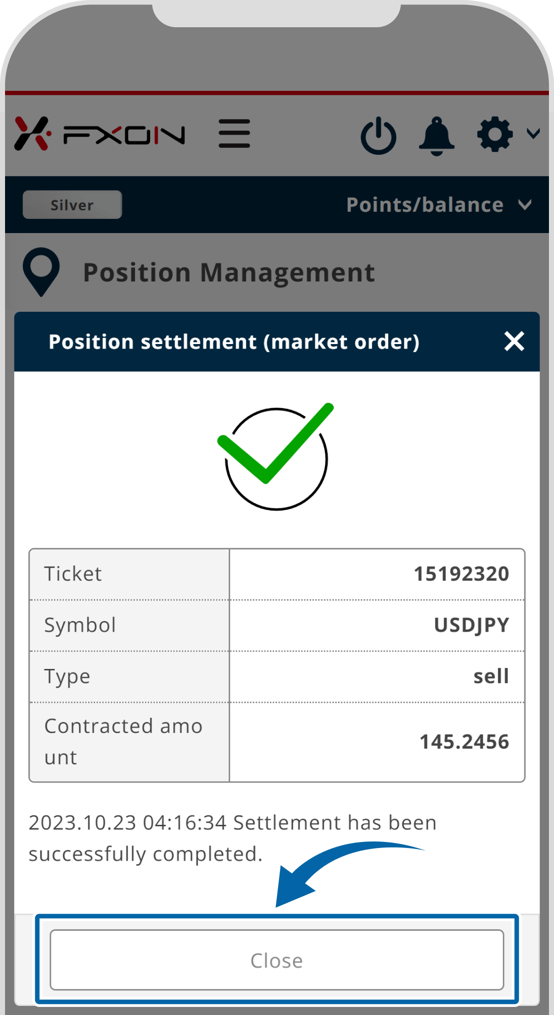 Position Closure Completed