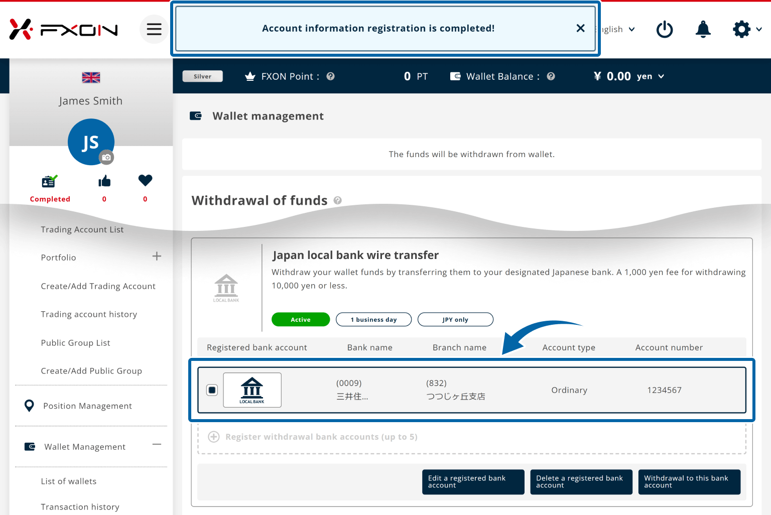 Registration completed