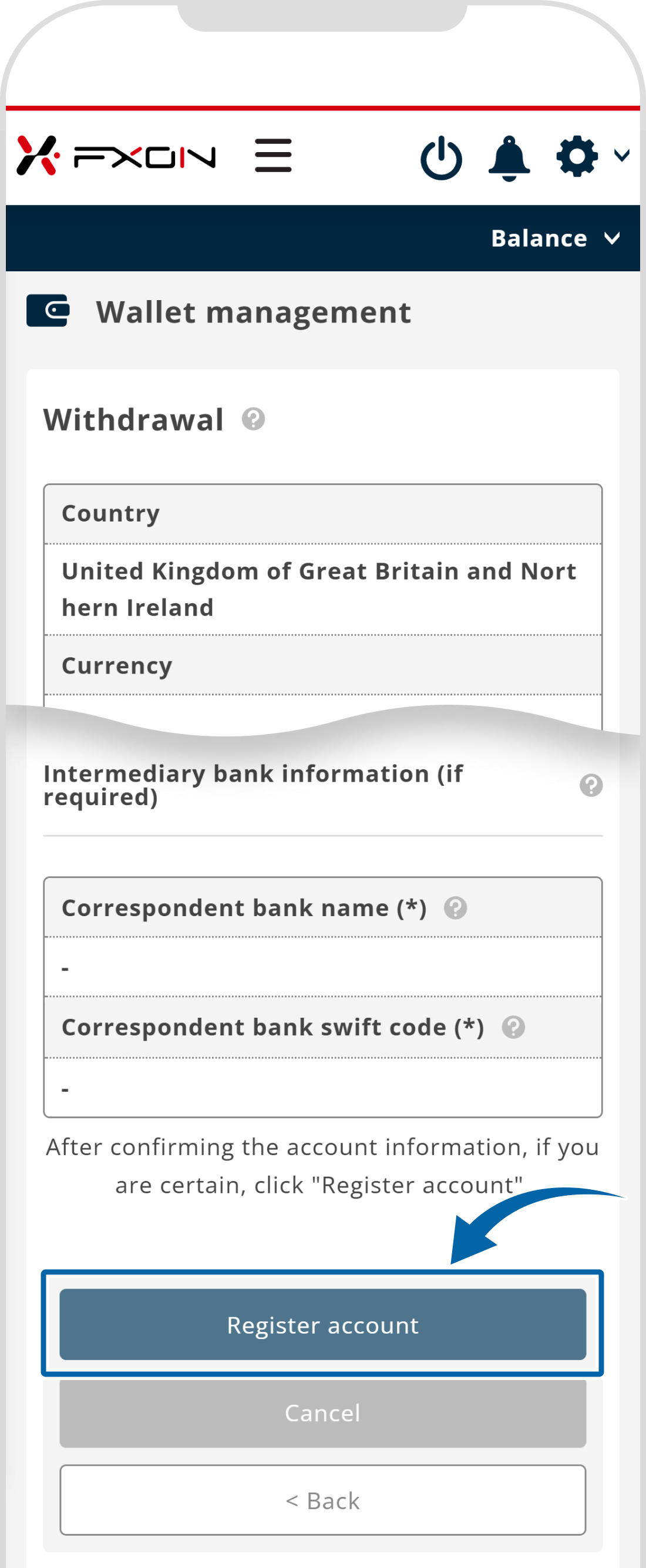 Confirmation of registered information