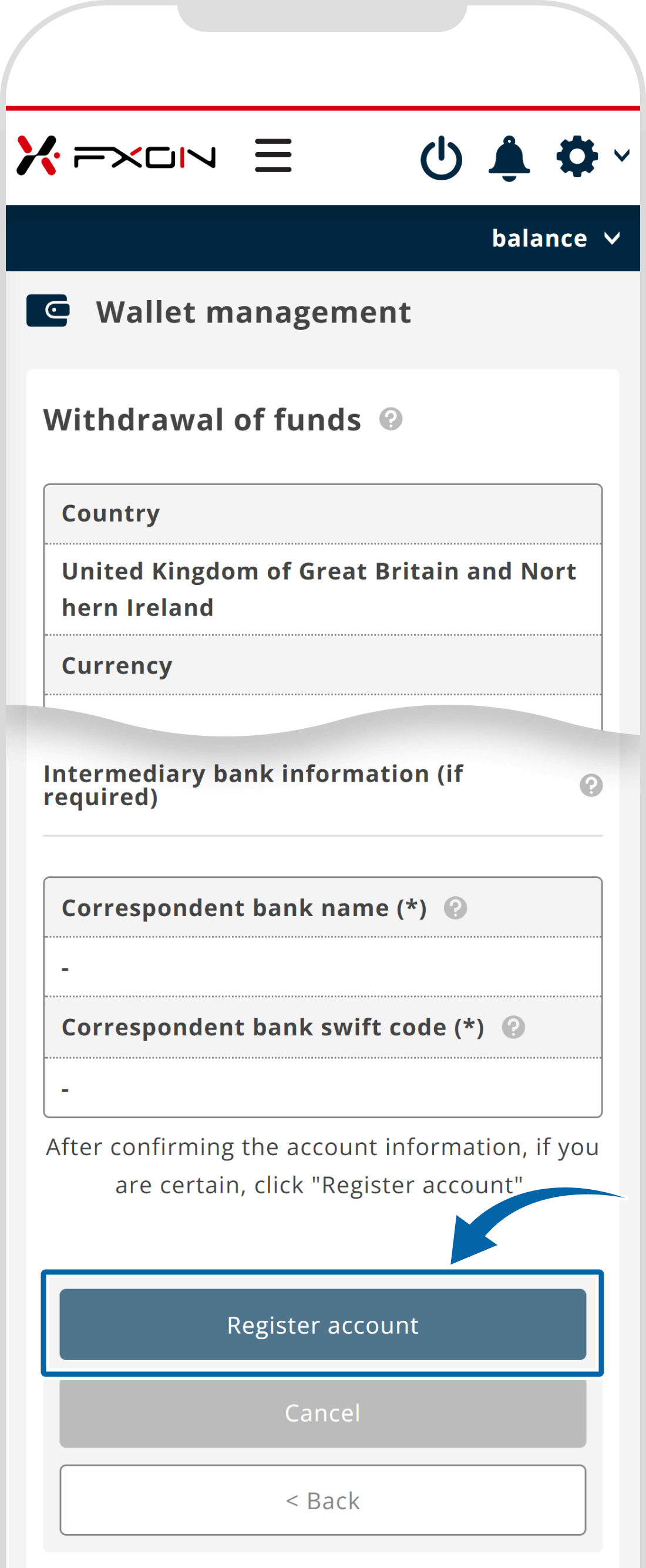 Confirmation of registered information