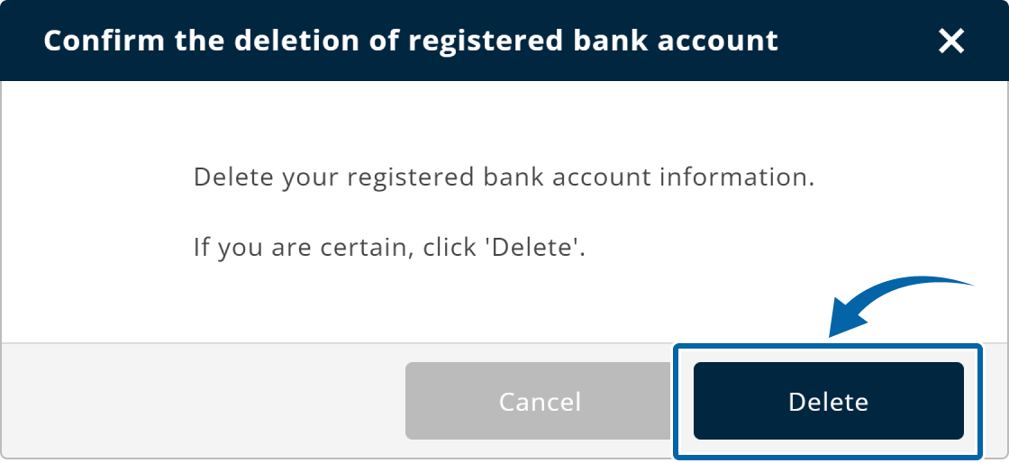 Bank account removal 2