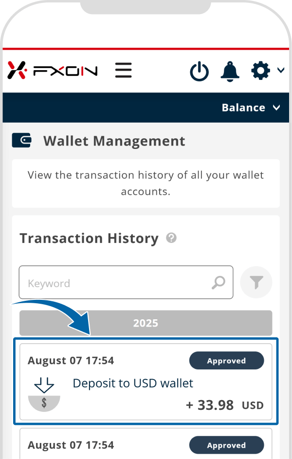 Select the transaction
