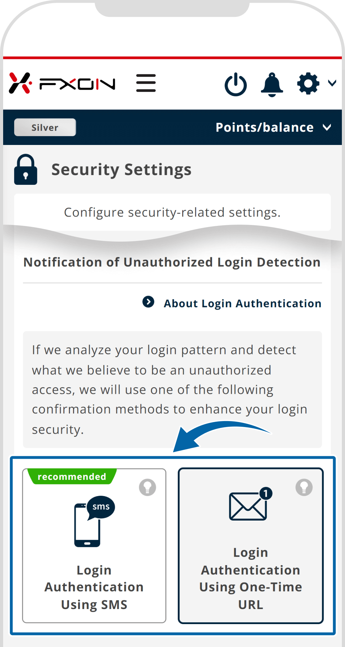 2. Choose notification method (i)