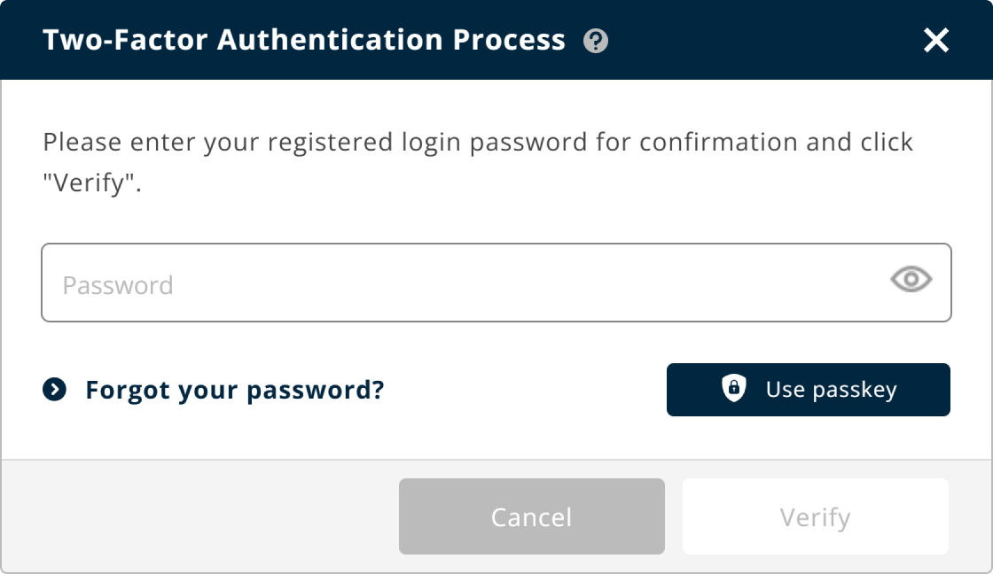 Two-Factor Authentication Screen