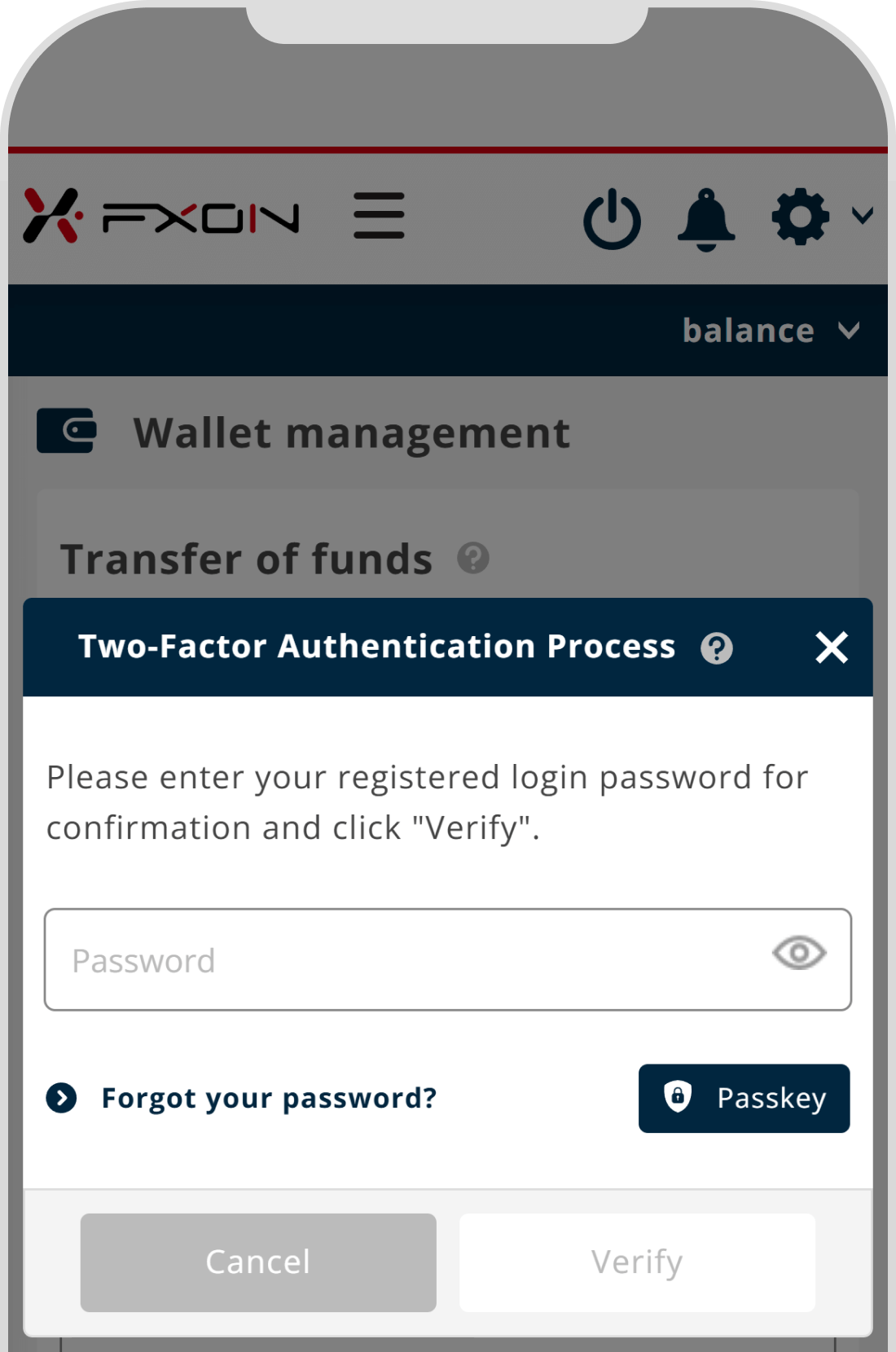 Two-Factor Authentication Screen