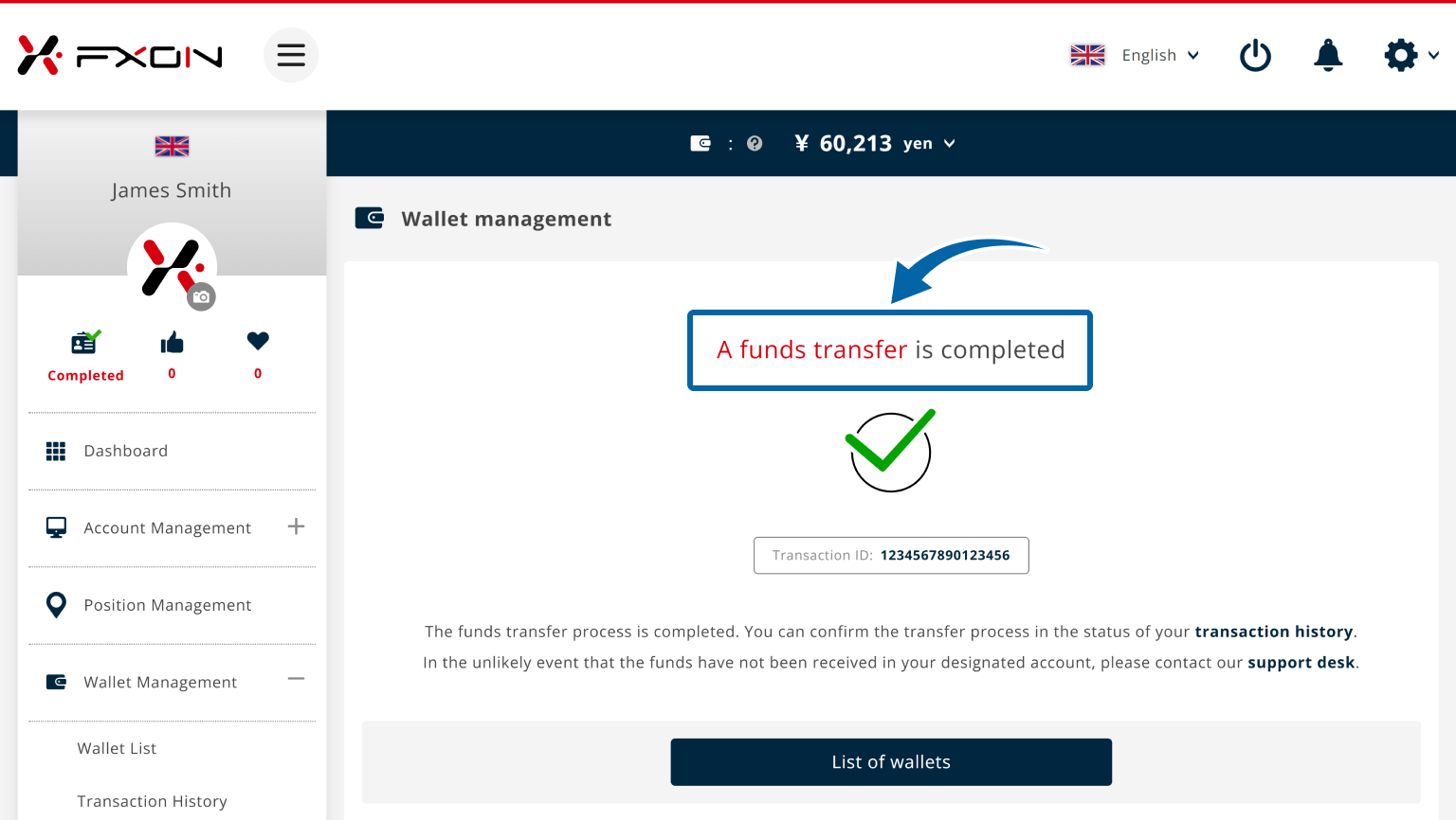 Fund Transfer Completed