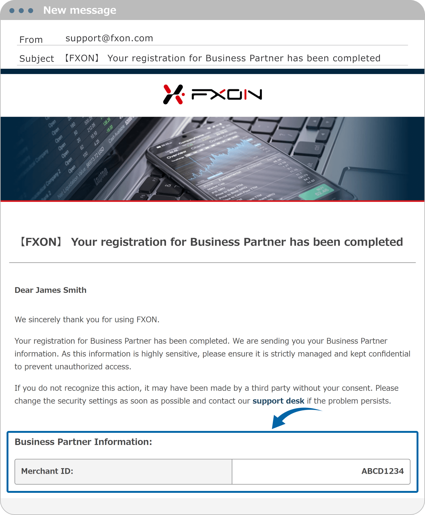 Business Partner Application has been Completed