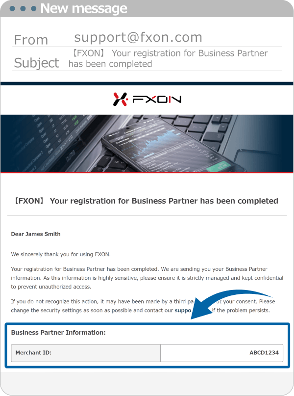 Business Partner Application has been Completed