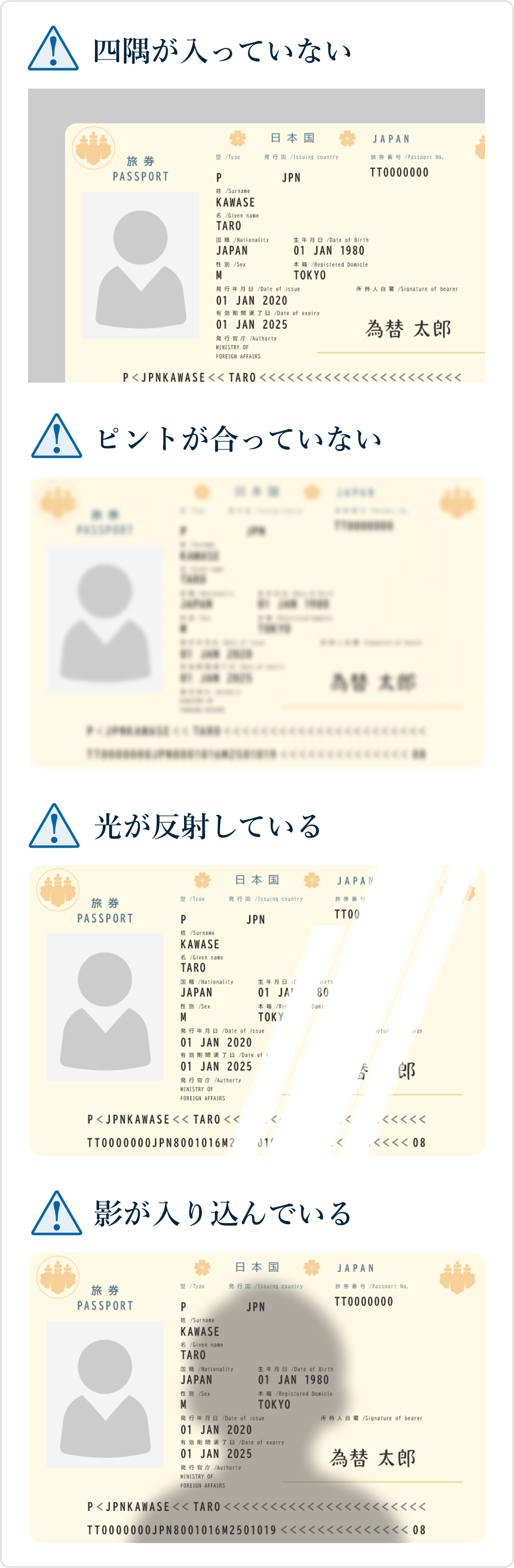 証明書類提出時の一般的な不備ケース