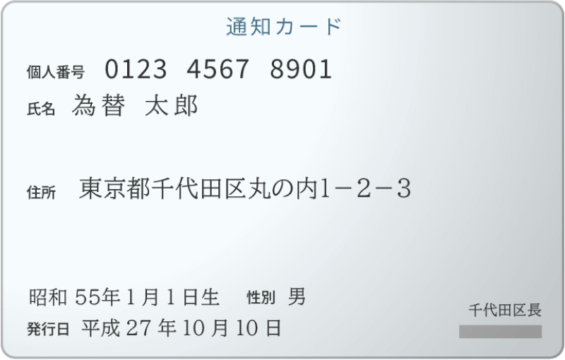 マイナンバーカードではなく通知カードが提出されるケース