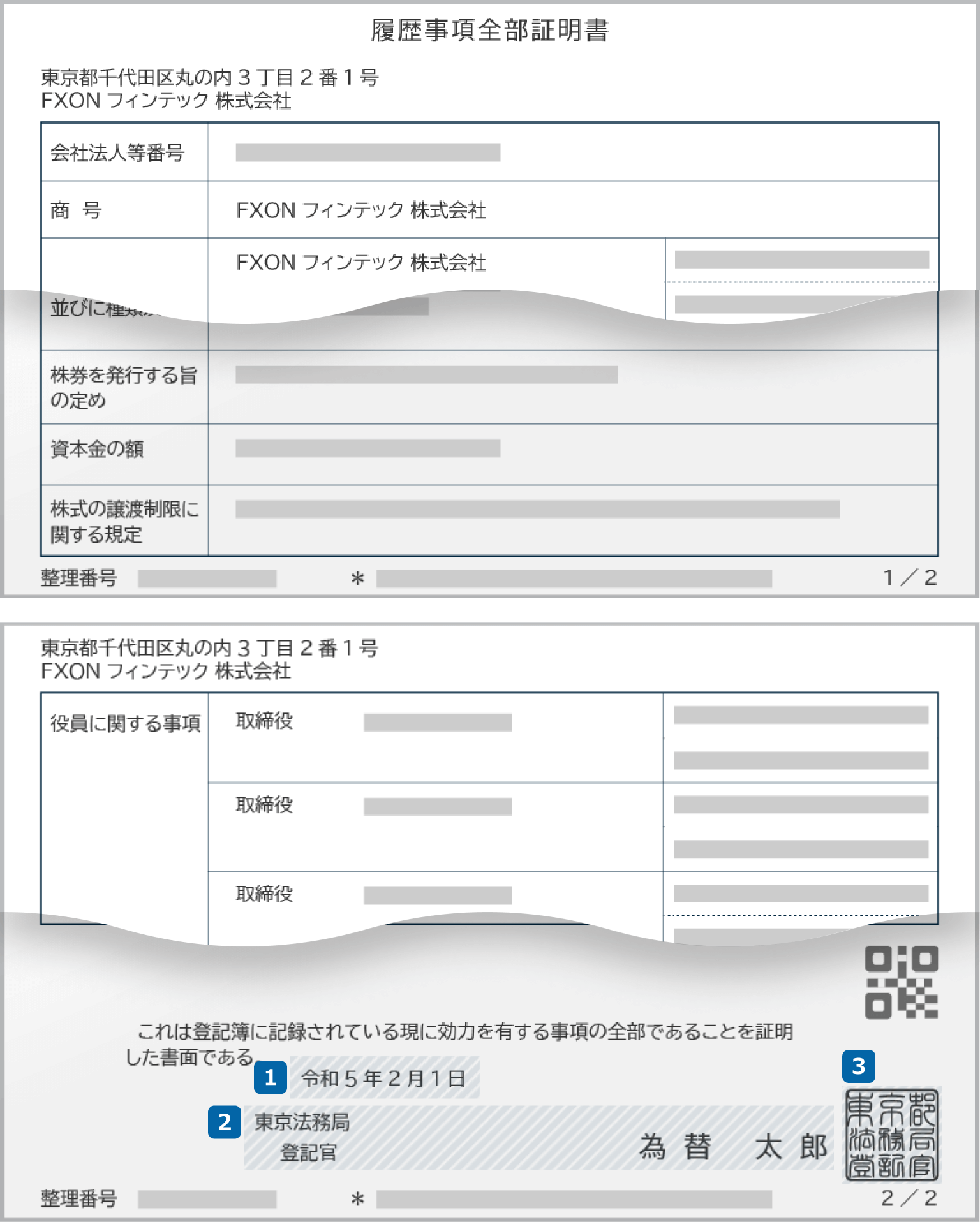 法人登記簿謄本のご提出時の注意事項